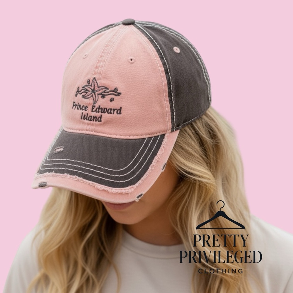 Pink and brown Y2K Prince Edward Island Cap